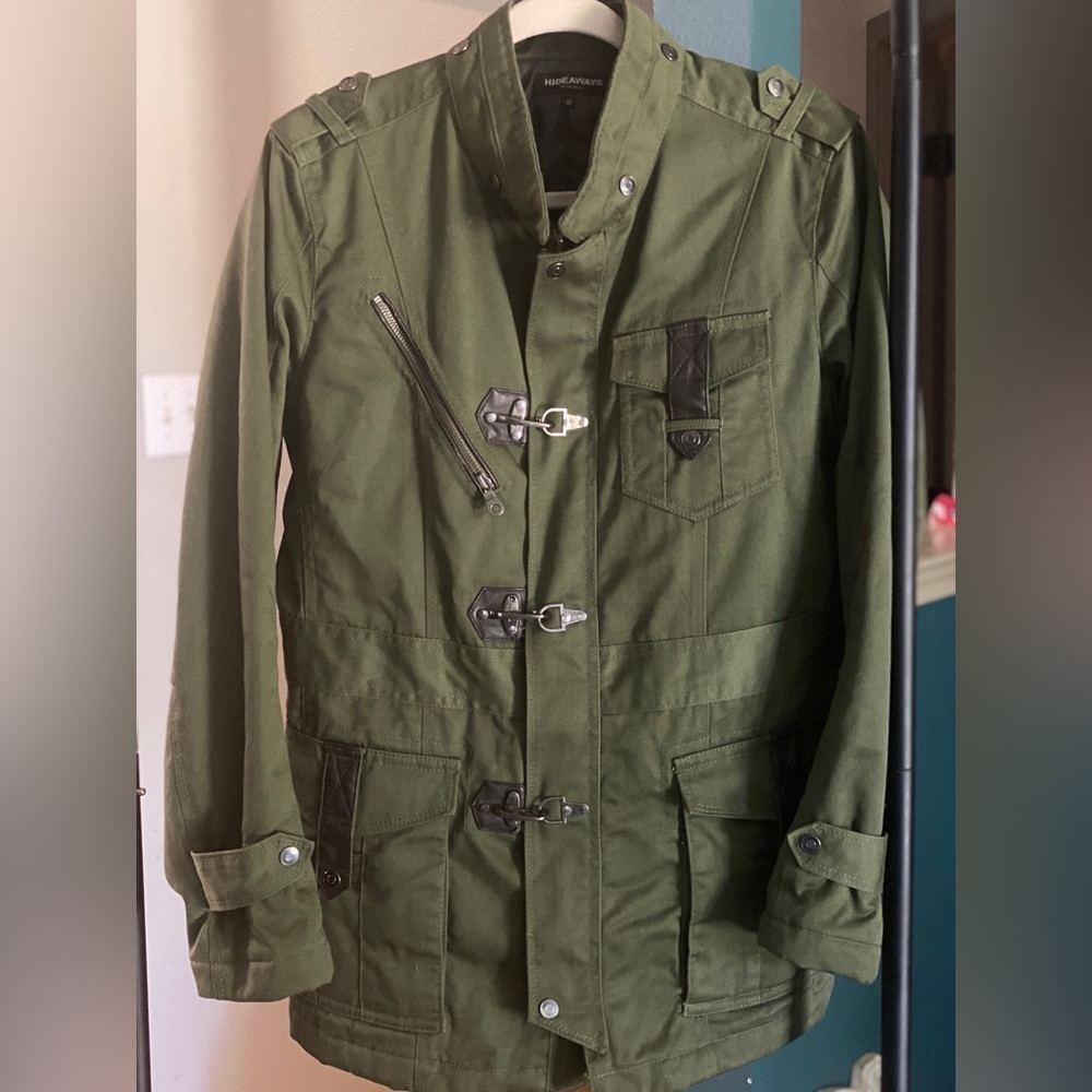 Vintage Hideaways Nicole Military Multipocket Jacket Mens Green Size S 46 1990s